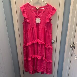 Umgee Hot Pink V-Neck Top